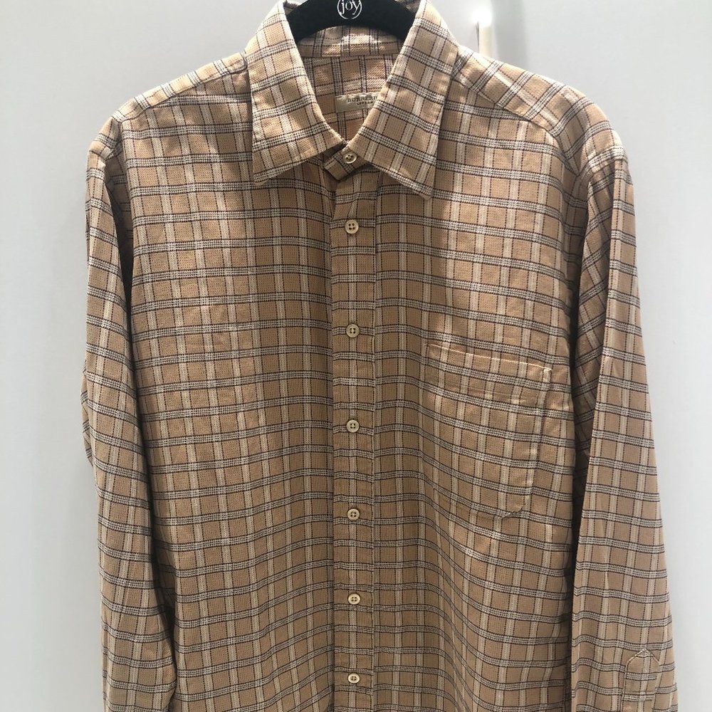 Burberry Men’s Plaid Button Down Classic Shirt Size M